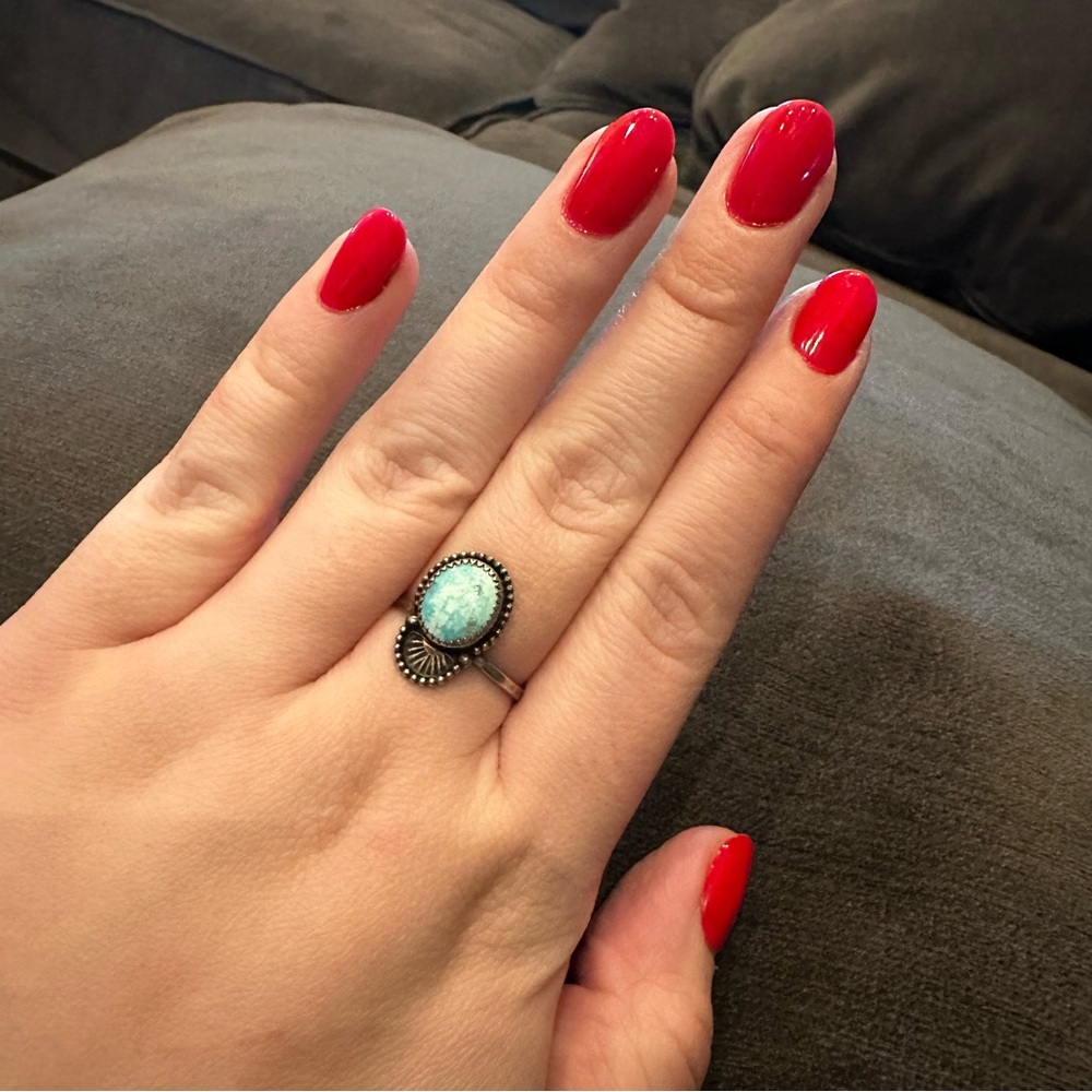 Sterling Silver Turquoise Ring by Flora And Fauna Jewelry